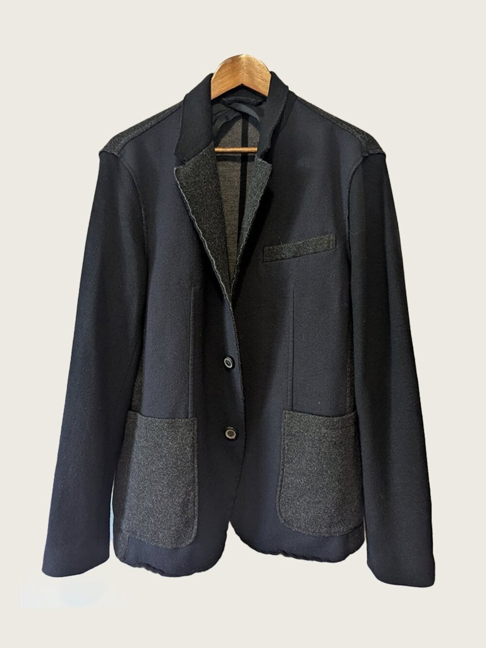 LANVIN - Wool blend deconstructed blazer - Sz 50
